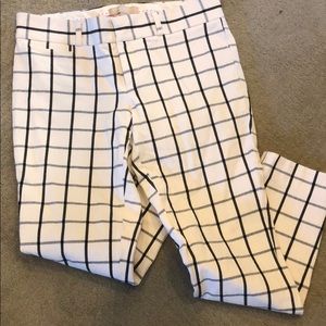 Banana Republic black and white strip pants